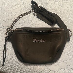 Wrangler Genuine Leather Fanny Pack with Chain Accent